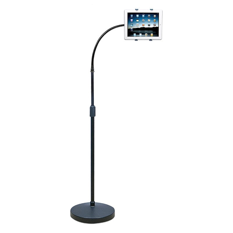 AIDATA US-2115WF, Universele vloerstandaard voor Tablet, zwanenhals, 7-10", zwart