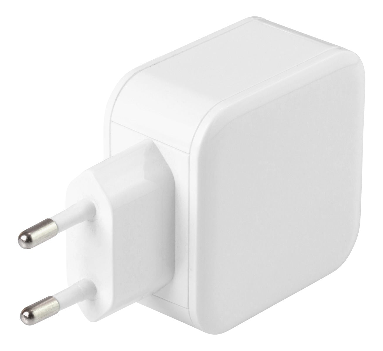 DELTACO USB-AC175 USB-wandoplader met dubbele poorten - 4.8A 24W - Wit