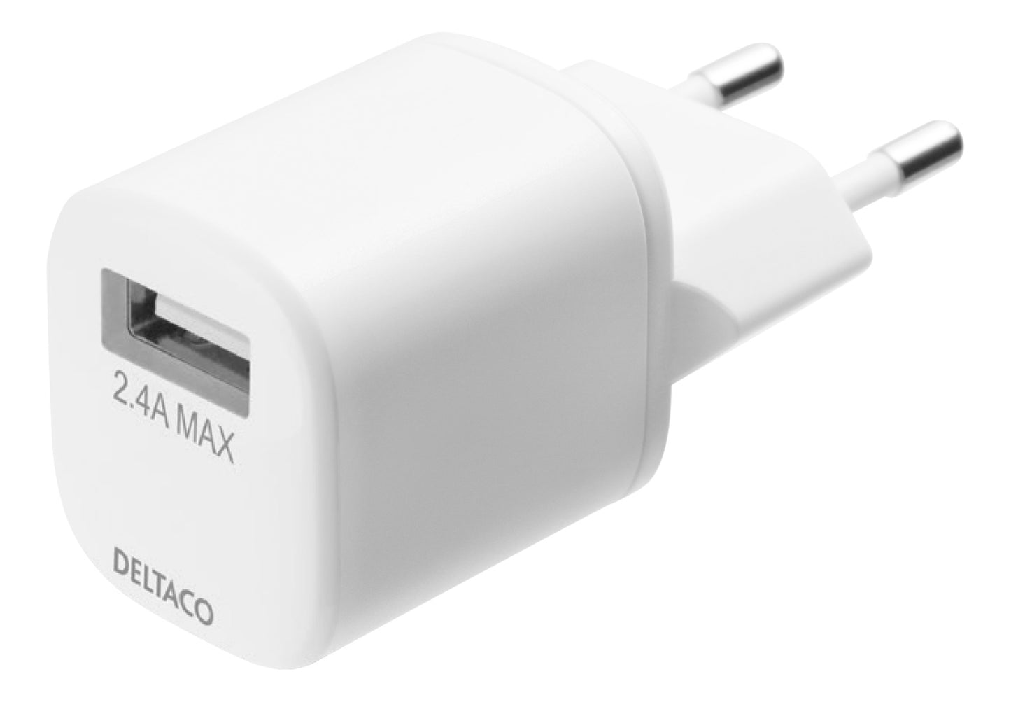 DELTACO USB-AC181 USB wall charger with Lightning cable MFi - 1 meter - White