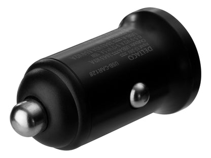 DELTACO USB-CAR128 Car Charger with Dual USB-A Ports - 36W - Black