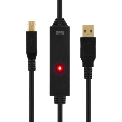 DELTACO USB-EX05M Actieve USB-A naar USB-B Verlengkabel - 5 meter