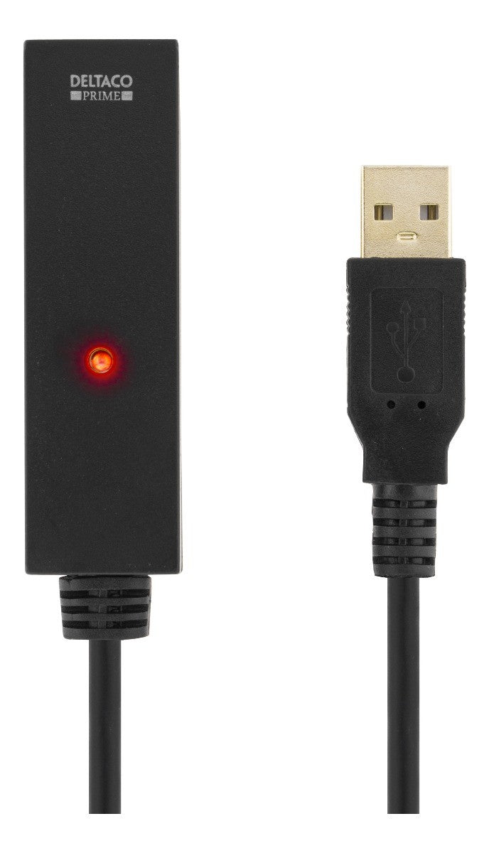 DELTACO USB-EX10M Active USB-A to USB-B Extension Cable - 10 meters