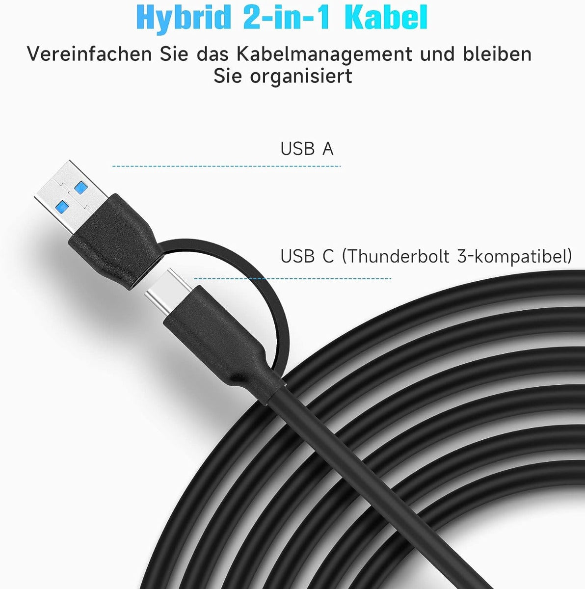 NÖRDIC USB-HUB81 2x USB-C naar 5x USB Hub - 7 Poorten - 3x10Gbps - 4x5Gbps - Zwart