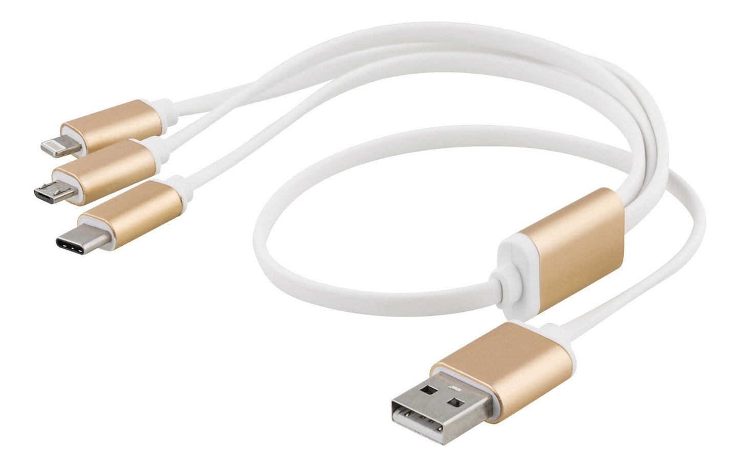 Deltaco EPZI USB-MULTI05 Universele 3-in-1 USB oplaadkabel - USB-C, Lightning, Micro USB - 50 cm