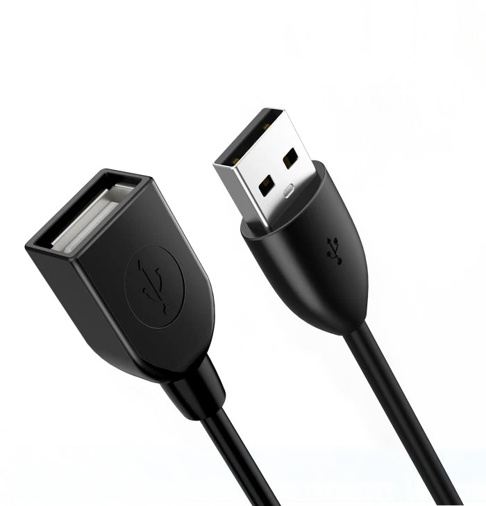 NÖRDIC USB2-210 - USB 2.0 verlengkabel - USB-A Mannelijk naar Vrouwelijk - 480Mb/s - 1m - Zwart
