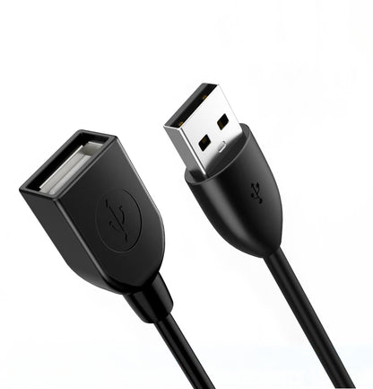 NÖRDIC USB2-210 - USB 2.0 verlengkabel - USB-A Mannelijk naar Vrouwelijk - 480Mb/s - 1m - Zwart