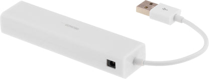 DELTACO USB2-LAN3 USB 2.0 Netwerkadapter met USB-hub - Wit