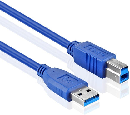 NÖRDIC USB3-106 USB-A 3.1 to USB-B cable - Super Speed ​​- 3m - Blue