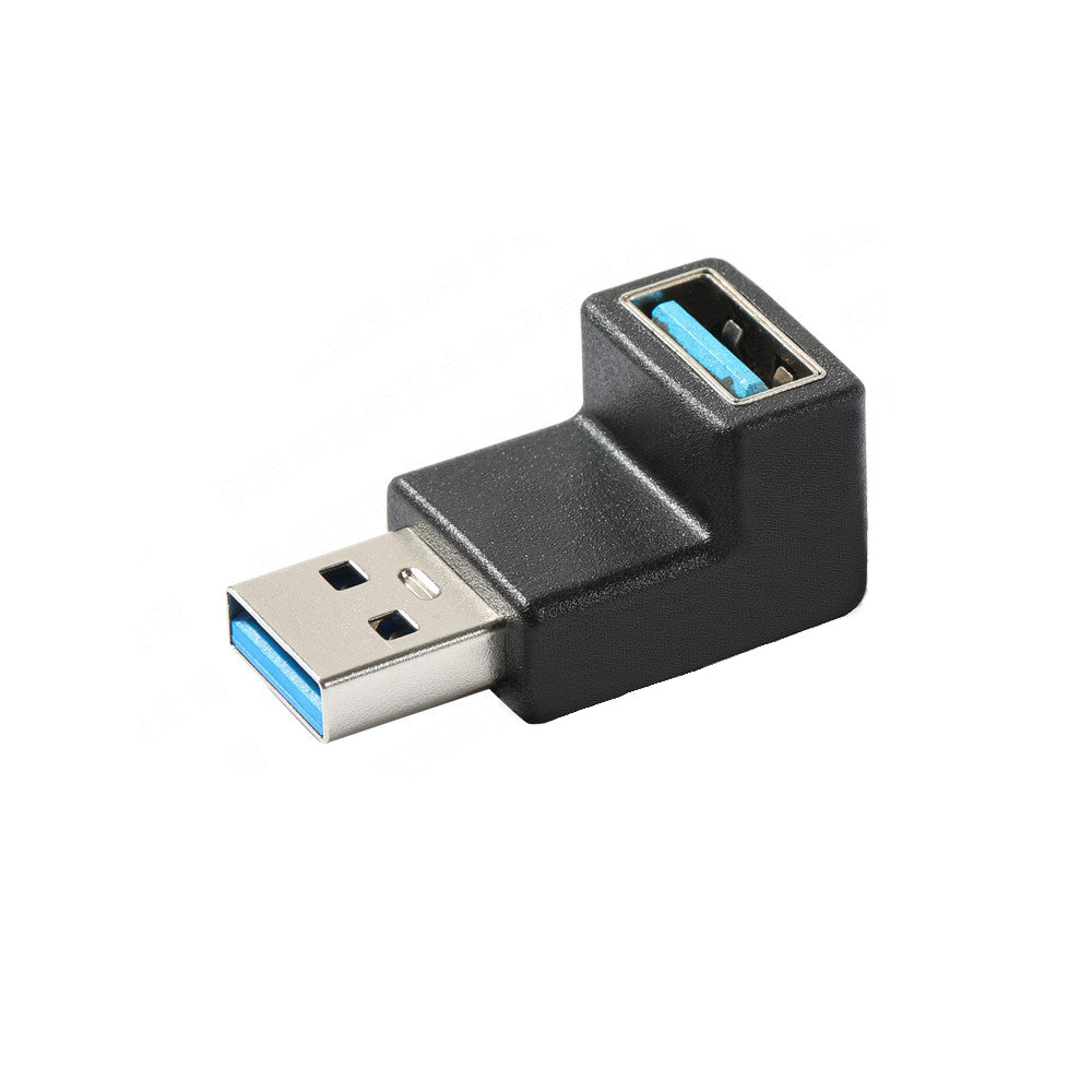 NÖRDIC USB3-108 USB 3.1 Haakse Adapter - Mannelijk naar vrouwelijk - 5 Gbps - Zwart