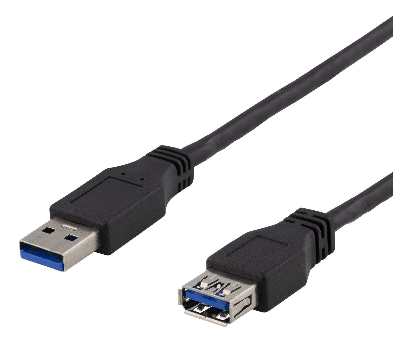 DELTACO USB3-243, USB 3.1 Gen1 verlengkabel, USB-A mannelijk naar USB-A vrouwelijk, zwart - 3 meter