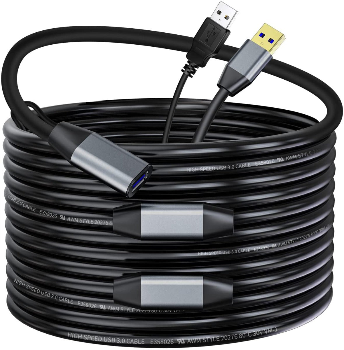 NÖRDIC USB3-EX16 USB Actieve verlengkabel 3.1 - 5Gbps - 15m - Zwart