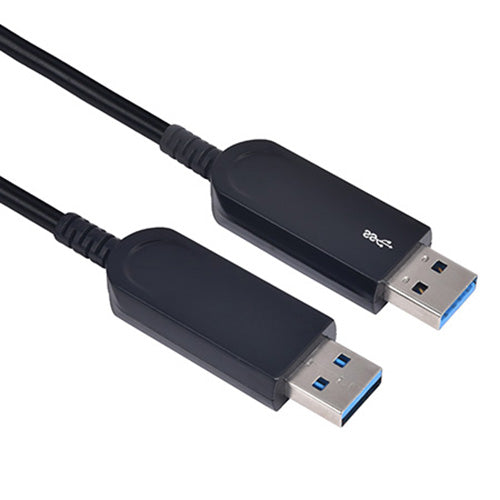 NÖRDIC USB3-F005 - Actieve USB Glasvezelkabel - USB-A naar USB-A - USB3.1 - 10Gb/s - 5m - Zwart