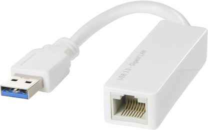 DELTACO USB3-GIGA4 USB 3.0 naar Gigabit Ethernet RJ45 10/100/1000 Mbit adapter macOS, Linux en Windows wit