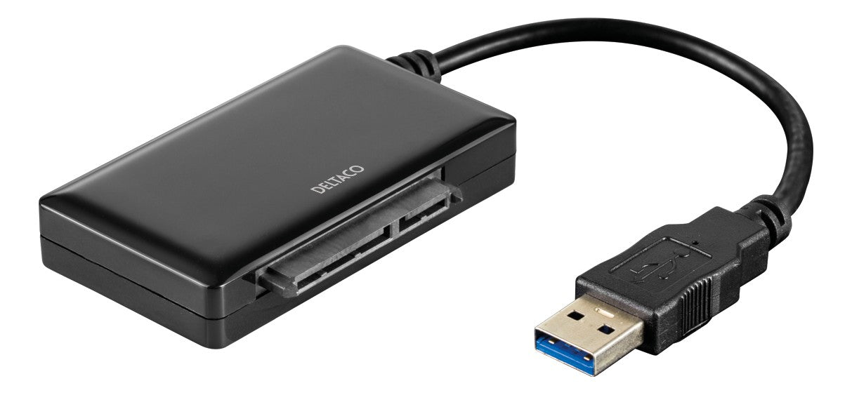 Deltaco USB3-SATA6G3 USB 3.0 naar SATA 5Gb/s adapter voor 3.5 HDD en 2.5 HDD/SSD zwart