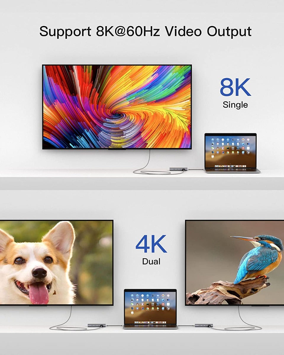 NÖRDIC USB4-014 USB-C naar USB-C kabel - USB4 - 40Gbps - PD 100W - Thunderbolt 3 - 14cm - Zwart