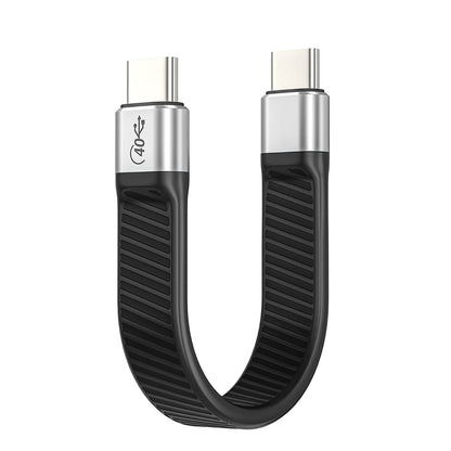 NÖRDIC USB4-014 USB-C naar USB-C kabel - USB4 - 40Gbps - PD 100W - Thunderbolt 3 - 14cm - Zwart