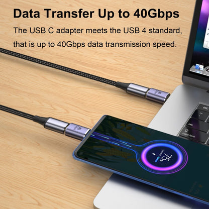 NÖRDIC USB4-300 - Mannelijk naar Vrouwelijk USB-C Adapter - 8K60Hz - 40G - PD 100W - Purper