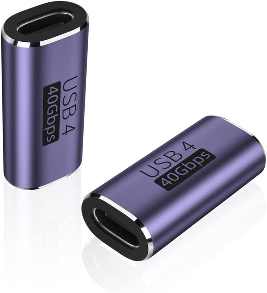 NÖRDIC USB4-302 - Female to Female USB-C Extension Adapter - 8K60Hz - 40Gb/s - PD 100W - Purple