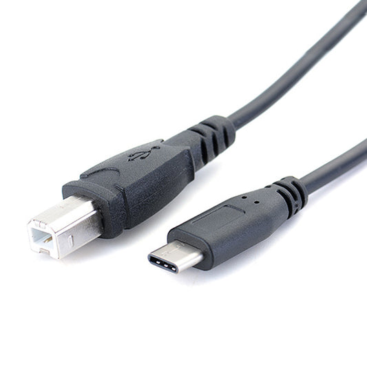 NÖRDIC USBC-108 USB-C naar USB-B kabel - USB 2.0 - 2m - Zwart