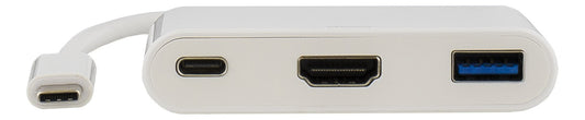 DELTACO USBC-1171 USB-C naar HDMI (3840x2160 @ 30Hz) adapter - USB 3.1 en USB-C PD4 60W - Wit