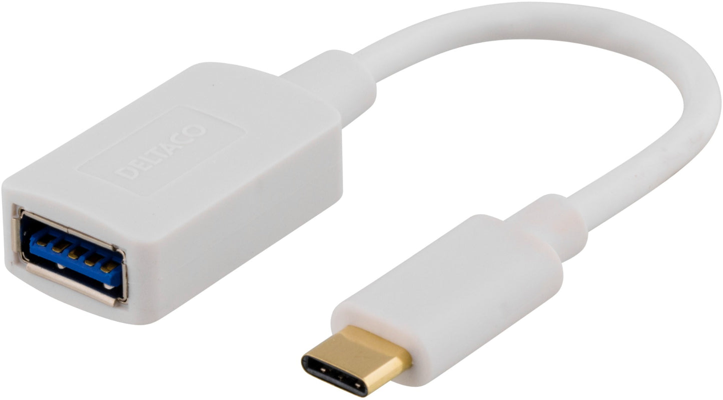 Deltaco USBC-1205 USB-kabel 0,15 m USB Type-C USB Micro-A Wit
