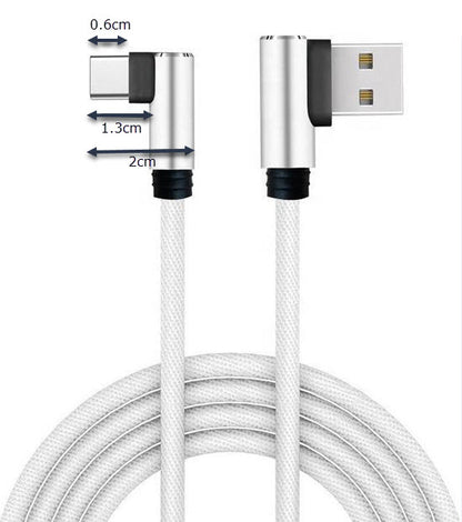 NÖRDIC USBC-121 USB-C naar USB kabel - Haakse connectoren - 1m - Wit