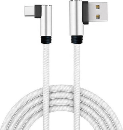 NÖRDIC USBC-121 USB-C naar USB kabel - Haakse connectoren - 1m - Wit
