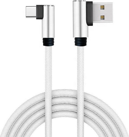NÖRDIC USBC-121 USB-C to USB cable - Angled connectors - 1m - White