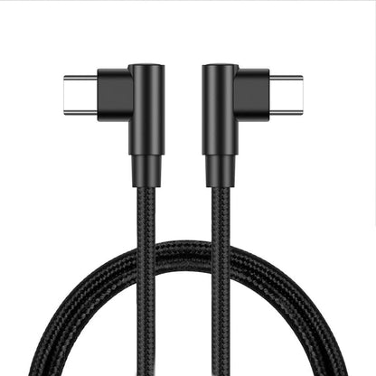 NÖRDIC USBC-127 - Haakse aansluiting - USB-C naar USB-C kabel - 60W - Zwart - 3m