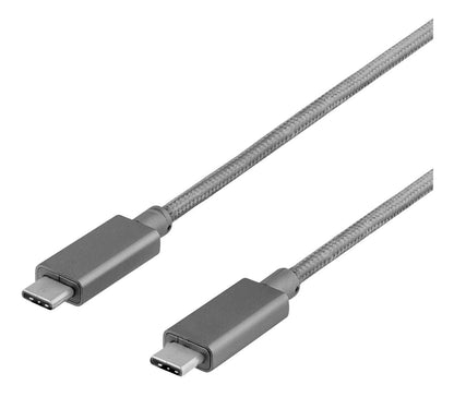 Deltaco USBC-1261 fabric USB-C cable 1 meter USB type C USB 3.1 Gen 1 to USB Type C space gray/dark gray