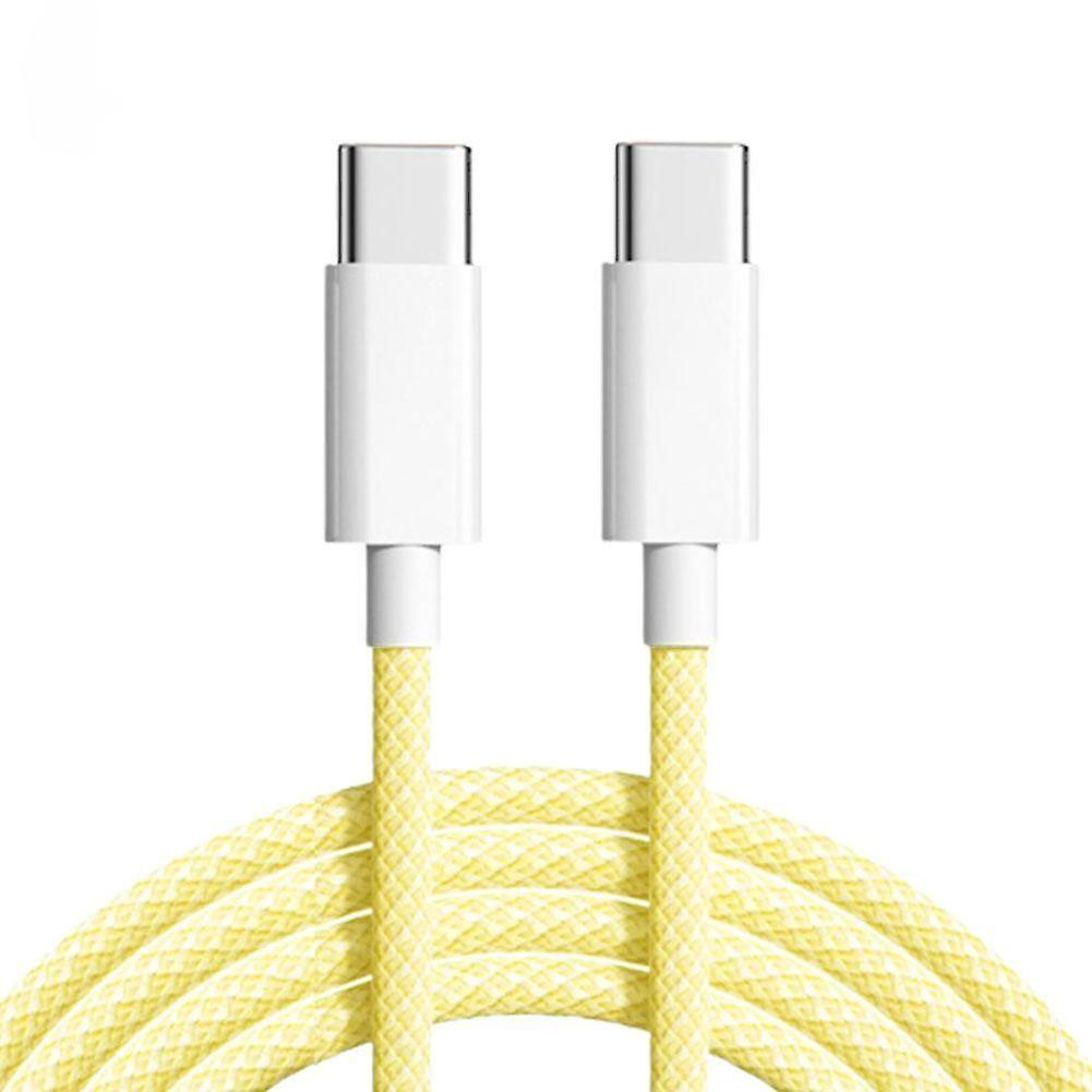 NÖRDIC USBC-511 USB-C naar USB-C Kabel - USB2.0 - 2.4A - 480Mbps - 60W - 1m - Geel