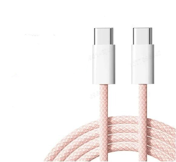 NÖRDIC USBC-501 USB-C naar USB-C Kabel - USB2.0 - 2.4A - 480Mbps - 60W - 50cm - Roze