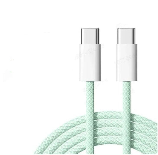 NÖRDIC USBC-503 USB-C naar USB-C Kabel - USB2.0 - 2.4A - 480Mbps - 60W - 50cm - Groen