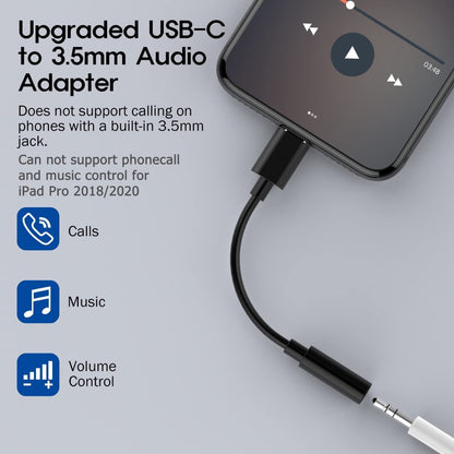 NÖRDIC USBC-AUDIO USB-C naar 3,5 mm audio-adapter - Zwart