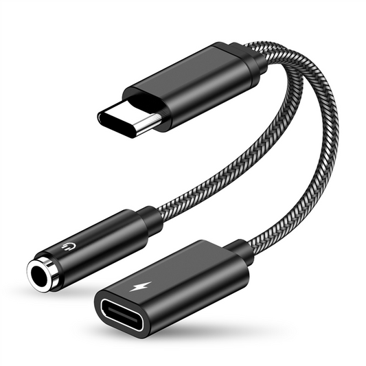 NÖRDIC USBC-AUDIO2 USB-C to 3.5mm audio adapter - 60W - 3.5mm AUX - USB-C PD 3.0 - 24-bit 96 kHz