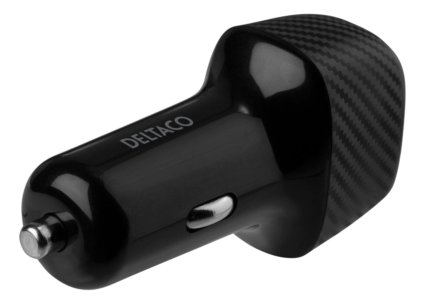 DELTACO USBC-CAR120 Autolader USB en USB-C poort - Snelladen - 36W - Zwart