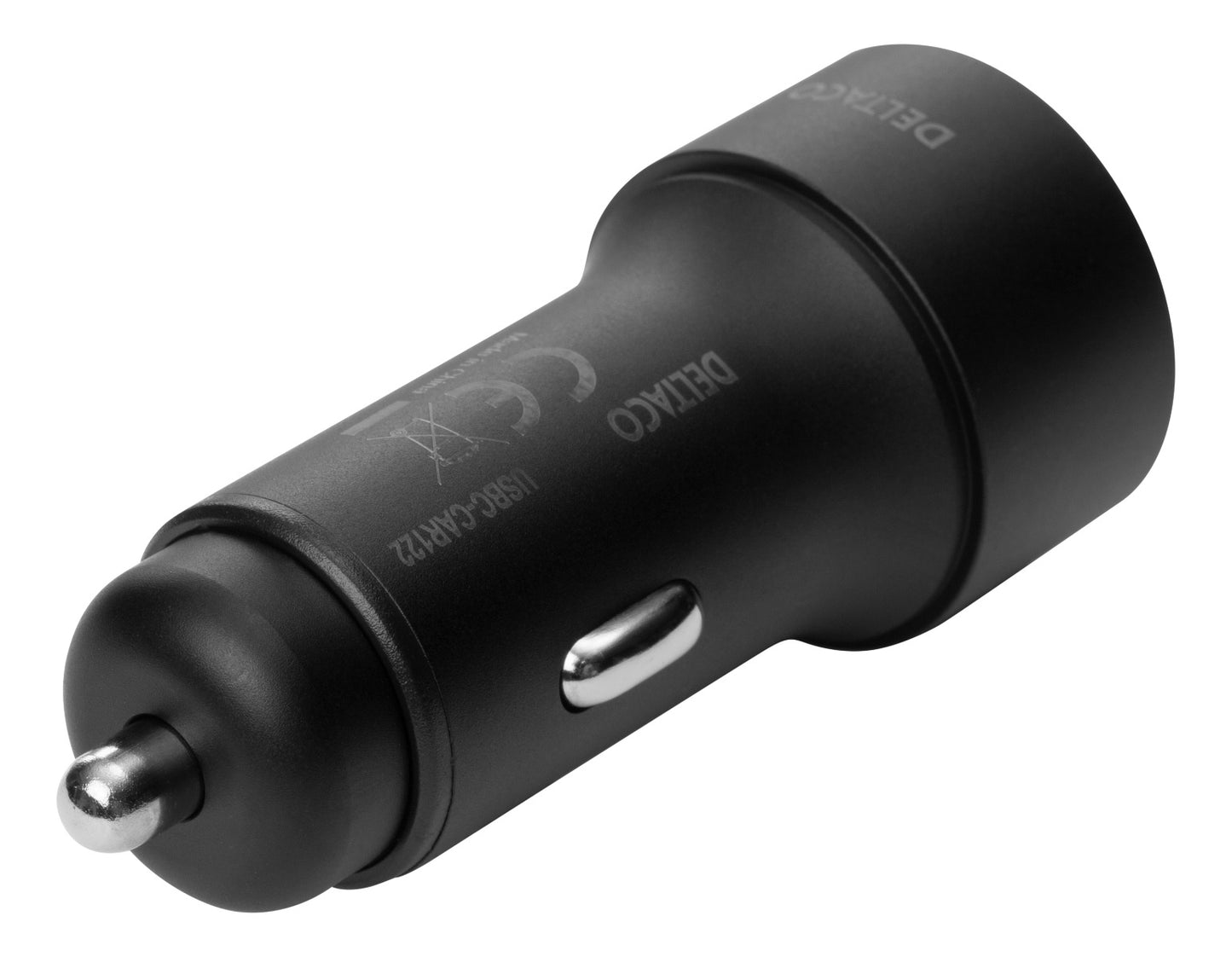 DELTACO USBC-CAR122 Autolader USB en USB-C Power Delivery - 36W - Zwart