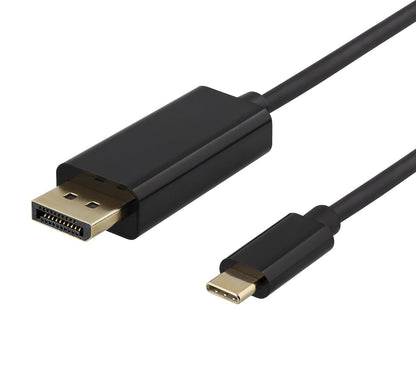 Deltaco USBC-DP100 USB-C to DisplayPort cable 1 meter 4K UHD, HDCP, 3D, Black
