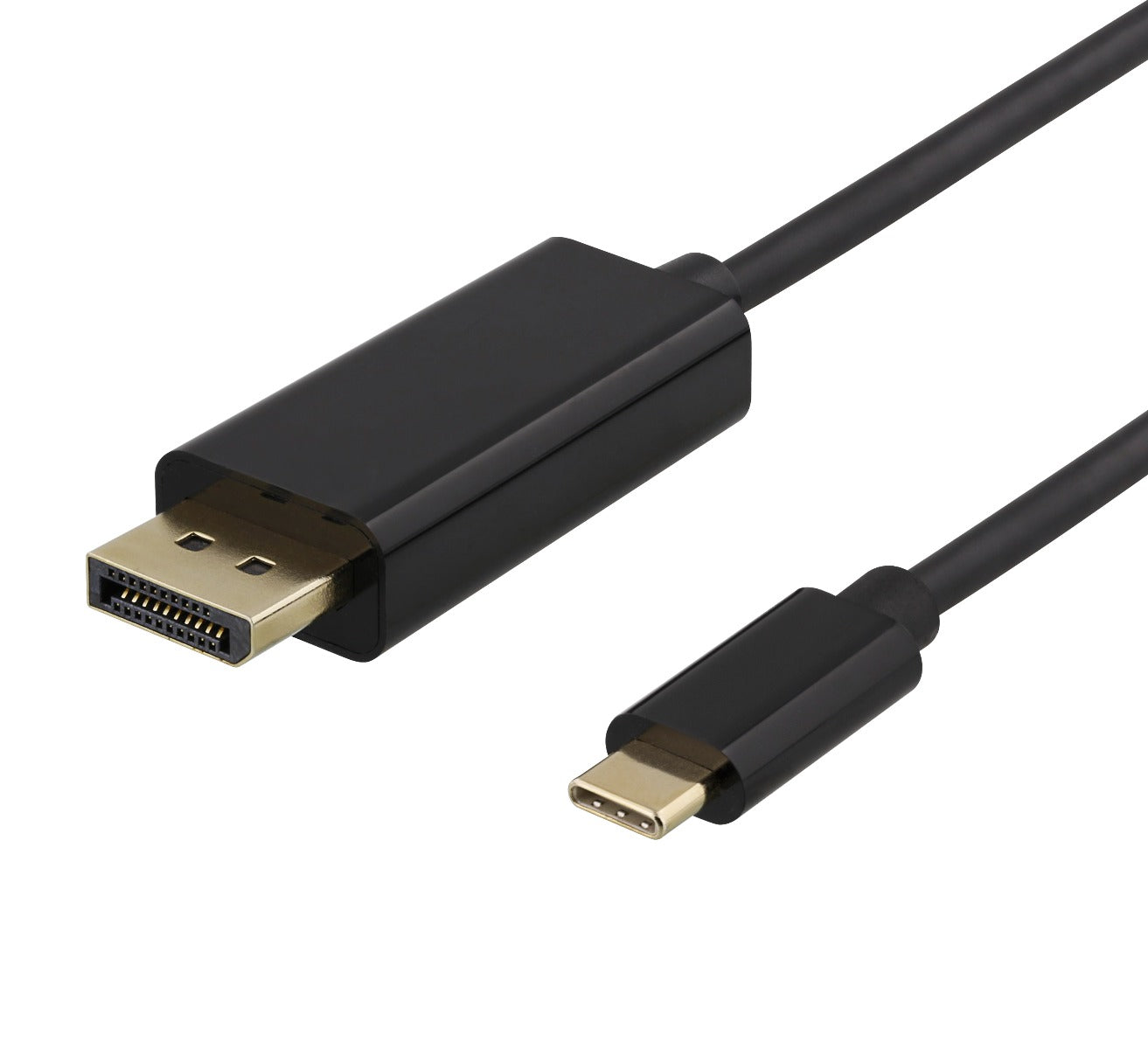 Deltaco USBC-DP200 USB-C naar DisplayPort kabel 2 meter 4K UHD, HDCP, 3D, Zwart