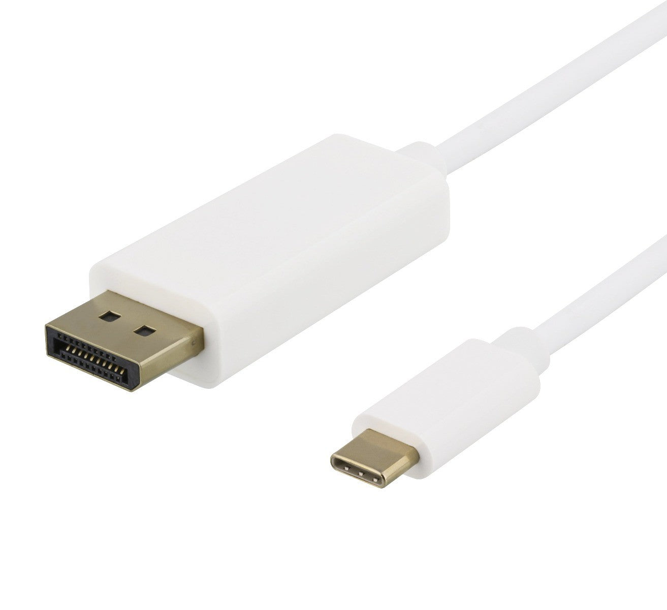 DELTACO USBC-DP201-K USB-C naar DisplayPort kabel 4K UHD HDCP 3D - 2 meter - Wit