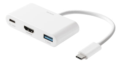 Deltaco USBC-HDMI23 USB-C naar HDMI adapter - USB - 3840x2160 30 Hz - PD3 - Wit