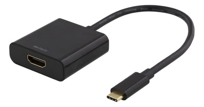 DELTACO USBC-HDMI8 USB-C naar HDMI adapter - UltraHD 4K 30Hz - Zwart