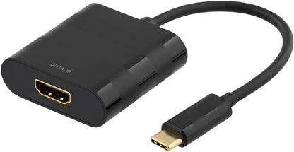 DELTACO USBC-HDMI USB-C naar HDMI adapter 4K UltraHD - USB 3.1 Gen 1 - Zwart