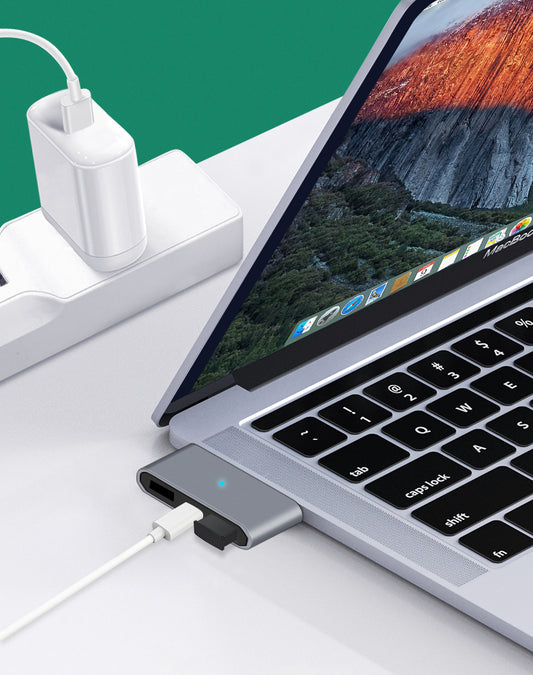 NÖRDIC USBC-HUB12 USB-A to USB-C Hub - 1xUSB-C PD, 2xUSB-A 5Gbps - Gray