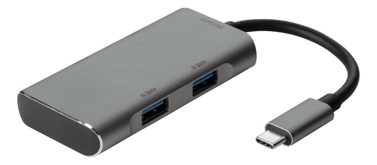 Deltaco USBC-HUB201 USB-C naar 2 x USB, 2x USB-C - 3.1 GEN 2 - Spacegray