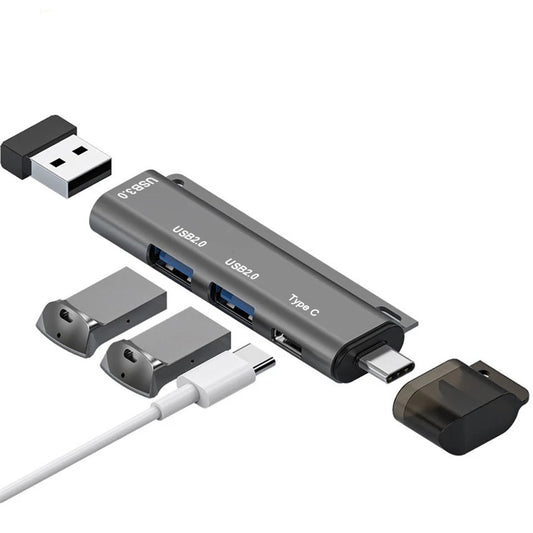 NÖRDIC USBC-HUB21 USB to USB-C Hub - 2xUSB-A 2.0, 1xUSB-A 3.1, 1xUSB-C - PD10W
