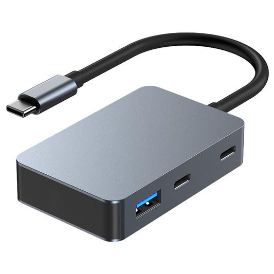 NÖRDIC USBC-HUB78 USB-C Hub - 3xUSB-A 3.1 - 5Gbps - 1xUSB-C, 480Mbps - 1xUSB-C, PD 90W - Gray
