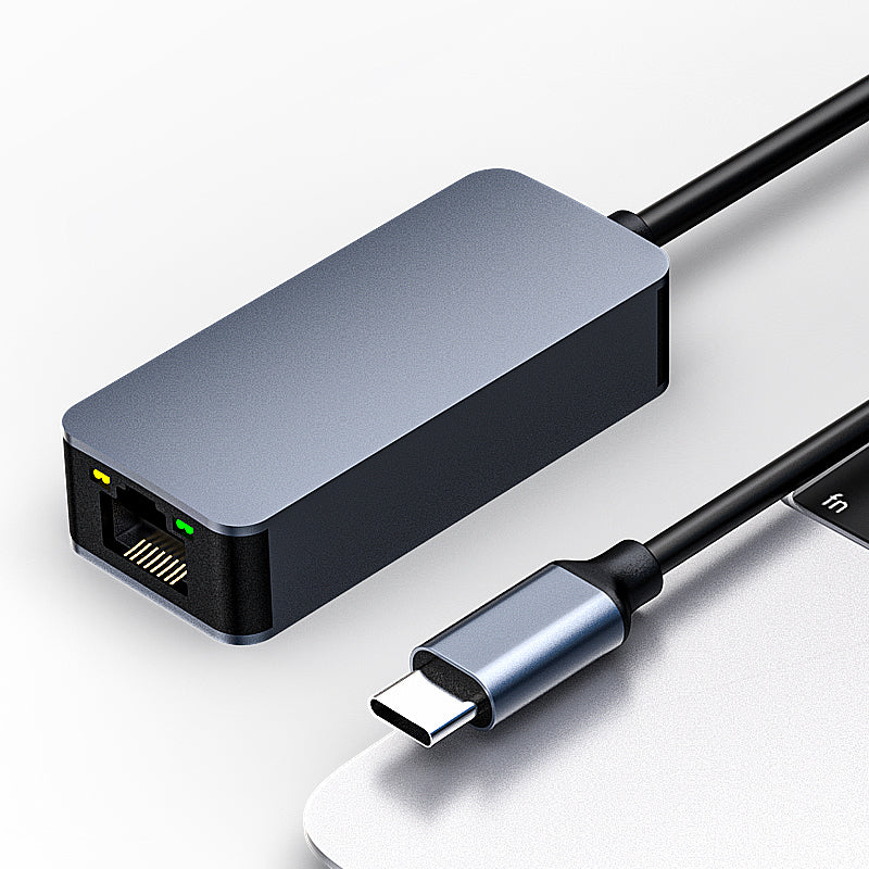 NÖRDIC USBC-LAN USB-C naar RJ45 adapter - 2,5Gbps - Thunderbolt 3 en 4 - Space Gray