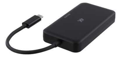 DELTACO USBC-MULTI USB-C adapter naar HDMI / DP / DVI / VGA - 4K - Zwart