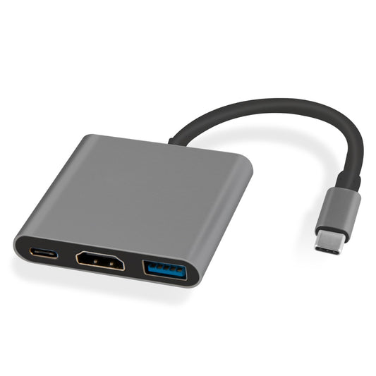 NÖRDIC USBC-N1173 USB-C naar HDMI Dockingstation - 4K 30Hz - PD 60W - 5Gbps - USB3.1 - Space grey